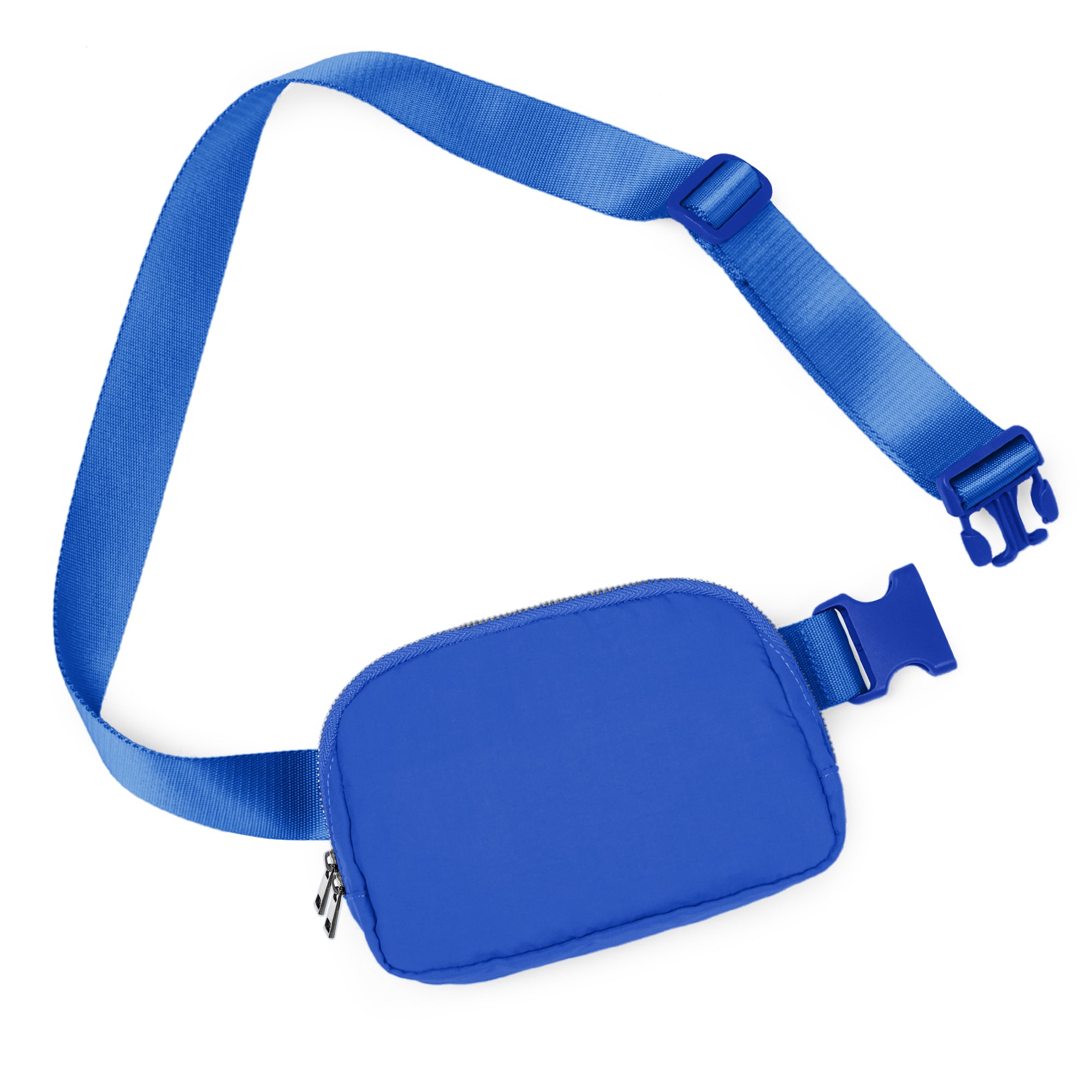 Unisex Two-Way Zip Mini Belt Bag Wild Blue 8" x 2" x 5.5" - ododos