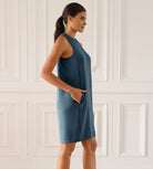 Modal Soft Loose Tank Dress Deep Blue - ododos