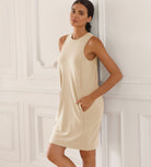 Modal Soft Loose Tank Dress Ivory - ododos