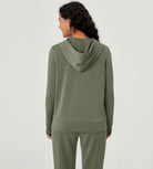 Modal Soft Full-Zip Hoodies Casual Jacket with Pockets - ododos