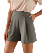 Modal Soft High Waist Wide Leg Shorts with Pockets - ododos
