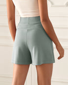 Modal Soft High Waist Wide Leg Shorts with Pockets - ododos