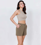 Modal Soft Adjustable Shockcord Relaxed Shorts Espresso - ododos
