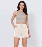 Modal Soft Adjustable Shockcord Relaxed Shorts Ivory - ododos