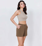 Modal Soft Adjustable Shockcord Relaxed Shorts Nutria - ododos