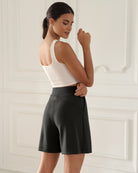 Modal Soft High Waist Wide Leg Shorts with Pockets - ododos