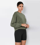 Modal Soft Long Sleeve Cropped Sweatshirts - ododos