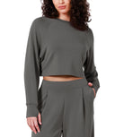 Modal Soft Long Sleeve Cropped Sweatshirts with Thumb Hole - ododos