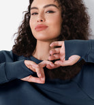 Modal Soft Long Sleeve Cropped Sweatshirts with Thumb Hole - ododos