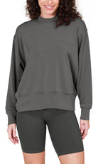 Modal Soft Long Sleeve Oversized Sweatshirts Charcoal - ododos