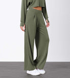 Modal Soft High Waist Wide Leg Casual Pants with Pockets - ododos