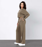 Modal Soft High Waist Wide Leg Casual Pants with Pockets - ododos