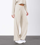 Modal Soft High Waist Wide Leg Casual Pants with Pockets - ododos