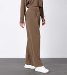 Modal Soft High Waist Wide Leg Casual Pants with Pockets - ododos