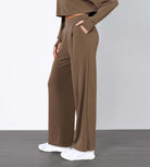 Modal Soft High Waist Wide Leg Casual Pants with Pockets - ododos