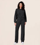 27" Adjustable Shockcord High Waist Casual Lounge Pants with Pockets - ododos