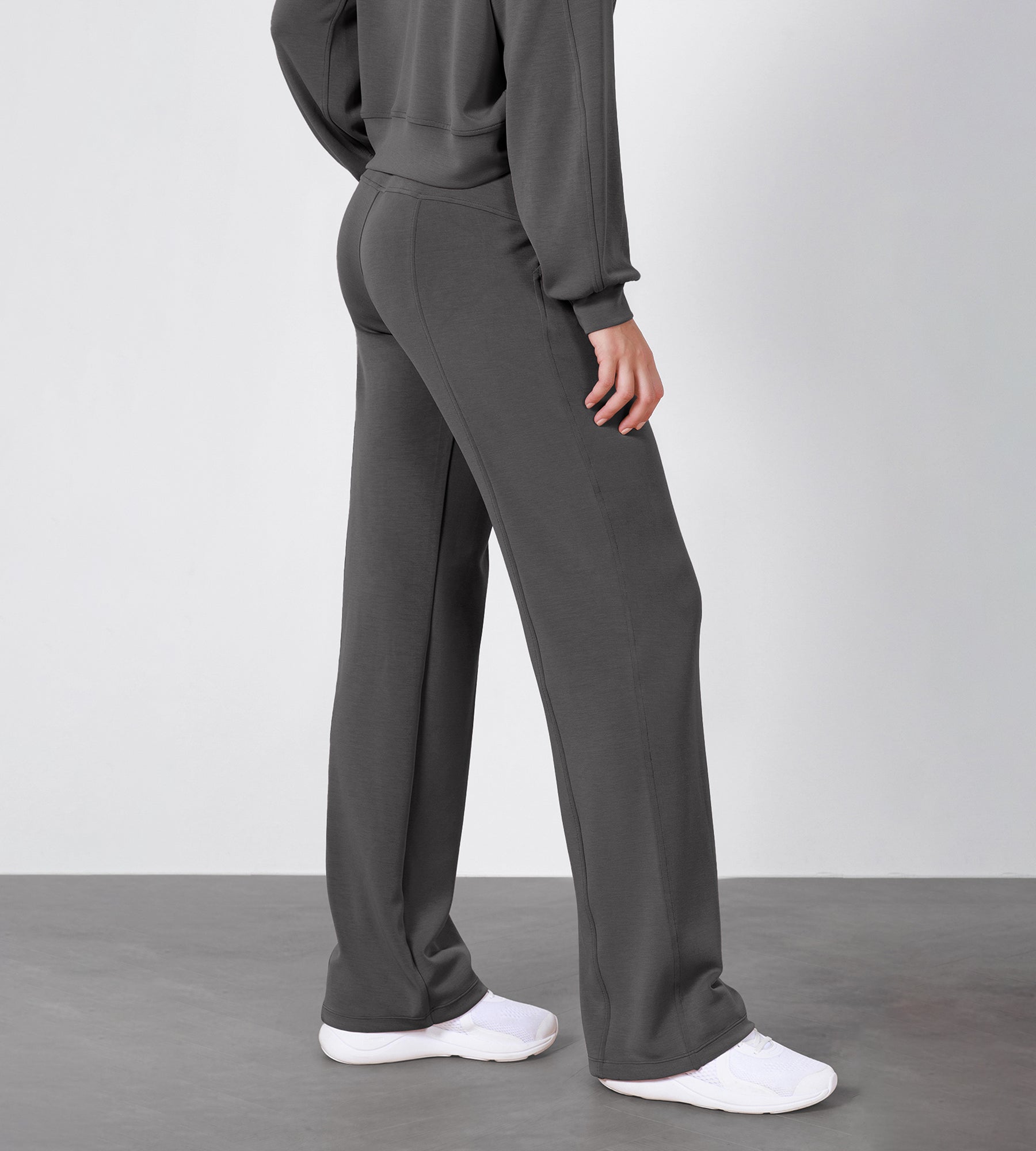 27" Adjustable Shockcord High Waist Casual Lounge Pants with Pockets - ododos