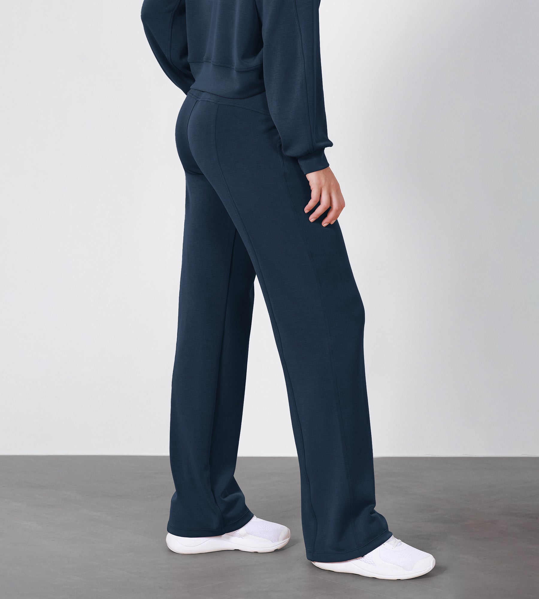 27" Adjustable Shockcord High Waist Casual Lounge Pants with Pockets - ododos