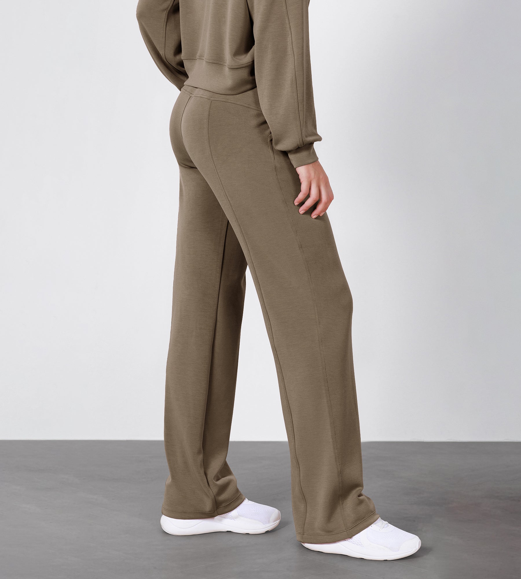 27" Adjustable Shockcord High Waist Casual Lounge Pants with Pockets - ododos