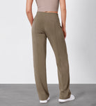 27" Adjustable Shockcord High Waist Casual Lounge Pants with Pockets - ododos