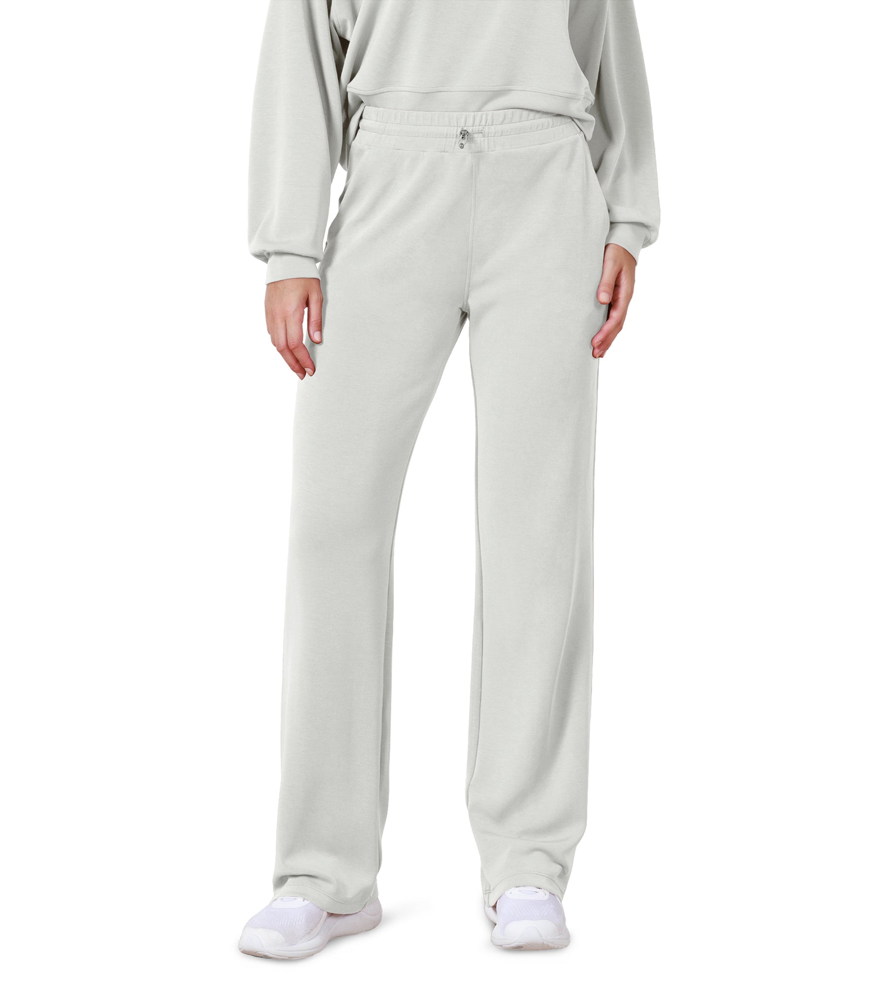 27" Adjustable Shockcord High Waist Casual Lounge Pants with Pockets - ododos