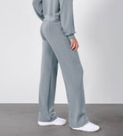 27" Adjustable Shockcord High Waist Casual Lounge Pants with Pockets - ododos