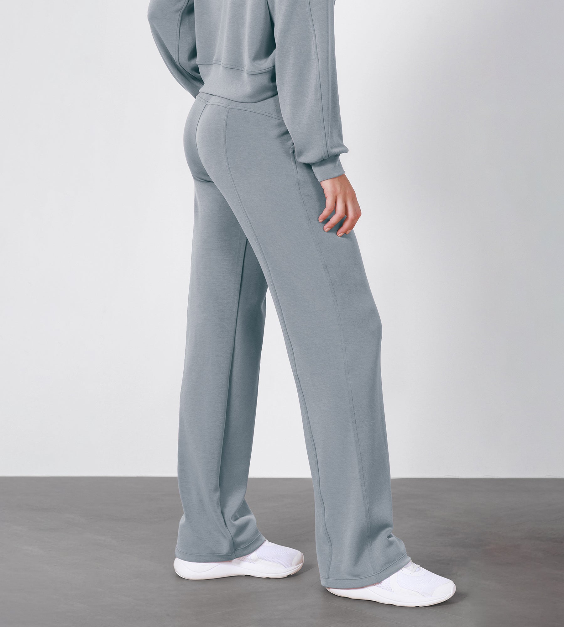 27" Adjustable Shockcord High Waist Casual Lounge Pants with Pockets - ododos