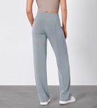 27" Adjustable Shockcord High Waist Casual Lounge Pants with Pockets - ododos