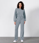27" Adjustable Shockcord High Waist Casual Lounge Pants with Pockets - ododos