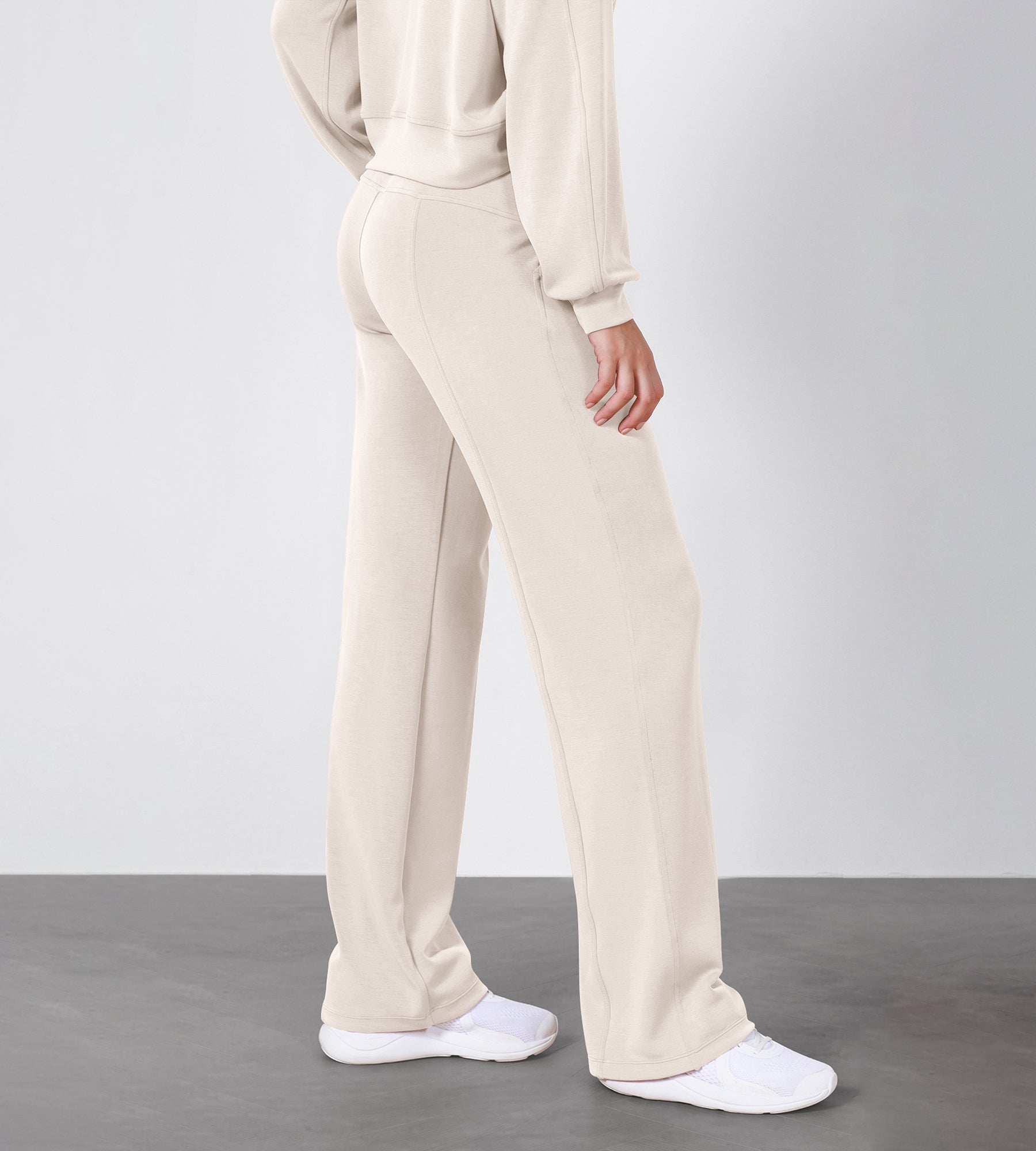 27" Adjustable Shockcord High Waist Casual Lounge Pants with Pockets - ododos