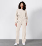 27" Adjustable Shockcord High Waist Casual Lounge Pants with Pockets - ododos