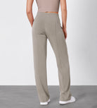 27" Adjustable Shockcord High Waist Casual Lounge Pants with Pockets - ododos