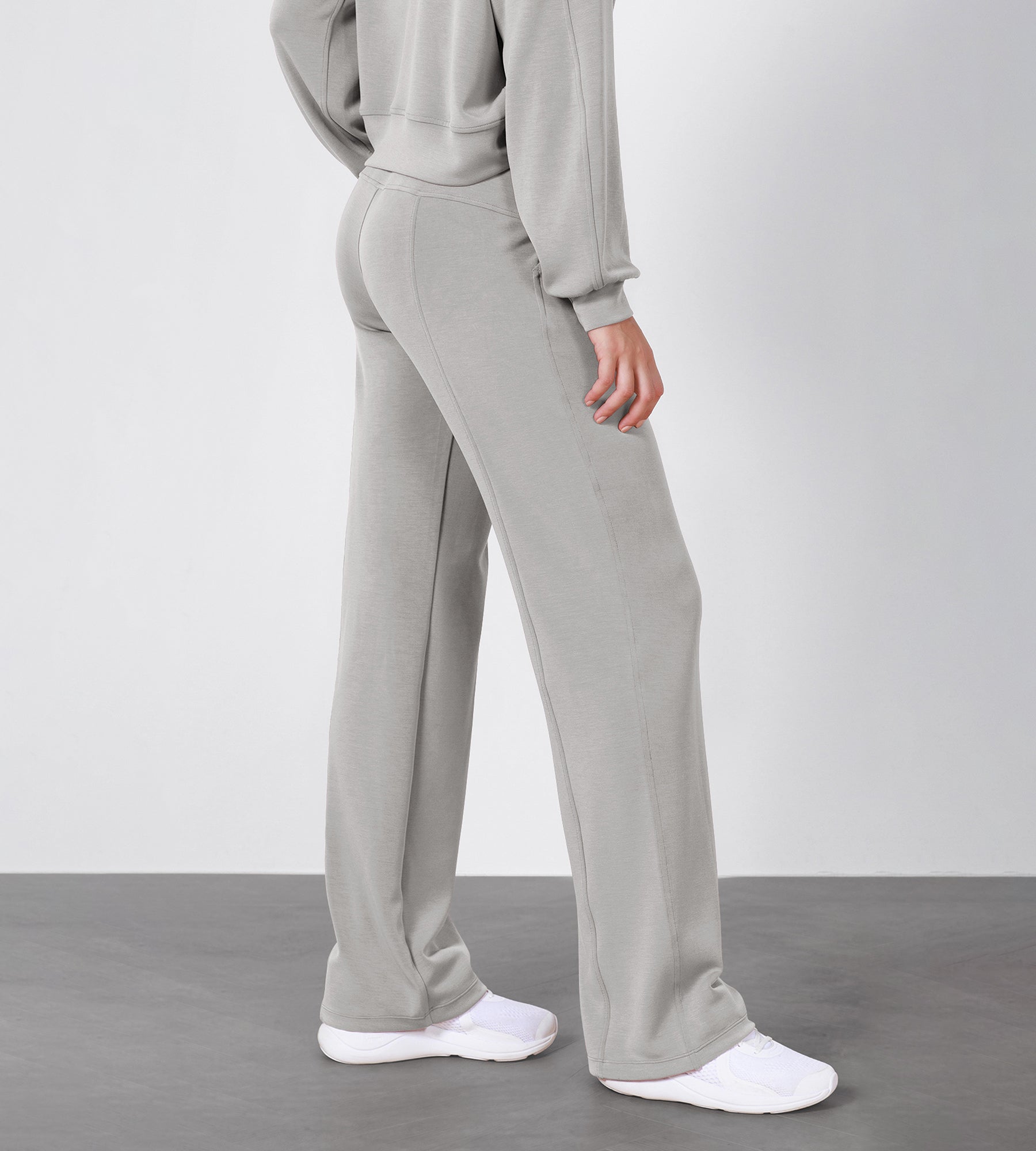 27" Adjustable Shockcord High Waist Casual Lounge Pants with Pockets - ododos
