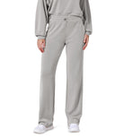27" Adjustable Shockcord High Waist Casual Lounge Pants with Pockets Light Gray - ododos