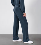 27" Adjustable Shockcord High Waist Casual Lounge Pants with Pockets - ododos