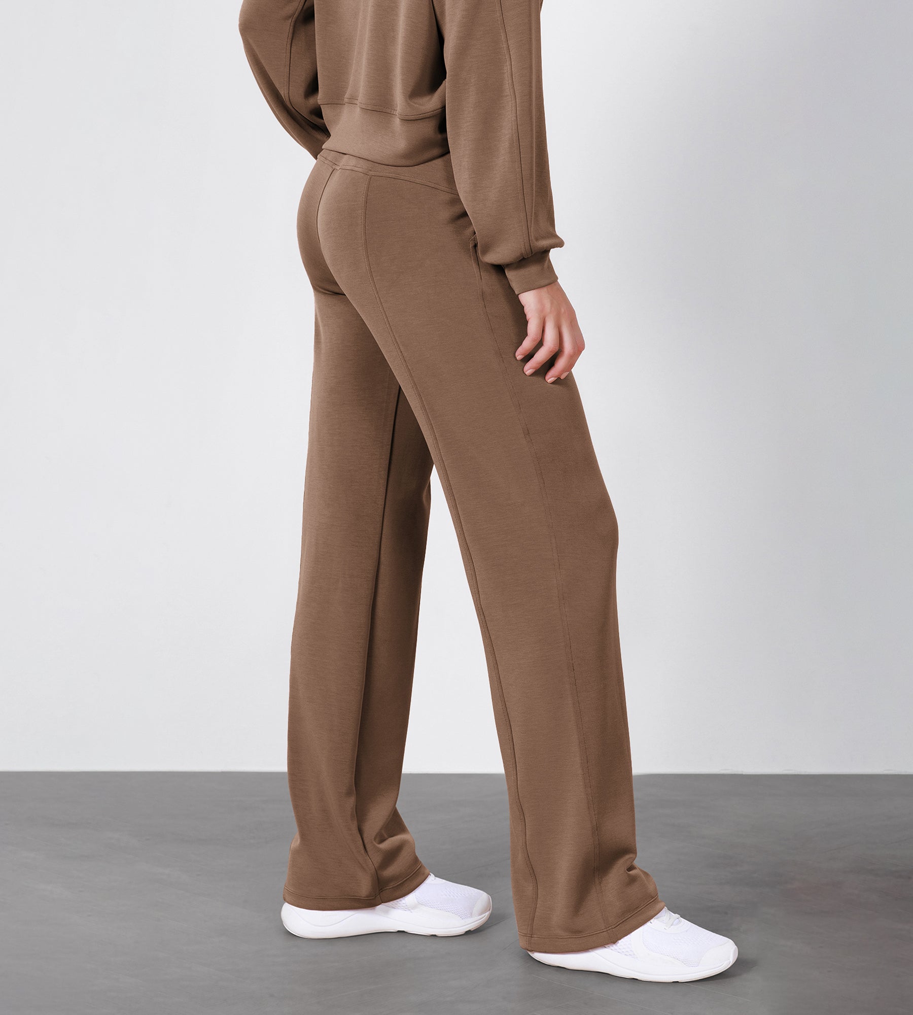 27" Adjustable Shockcord High Waist Casual Lounge Pants with Pockets - ododos
