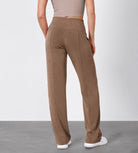 27" Adjustable Shockcord High Waist Casual Lounge Pants with Pockets - ododos