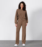 27" Adjustable Shockcord High Waist Casual Lounge Pants with Pockets - ododos