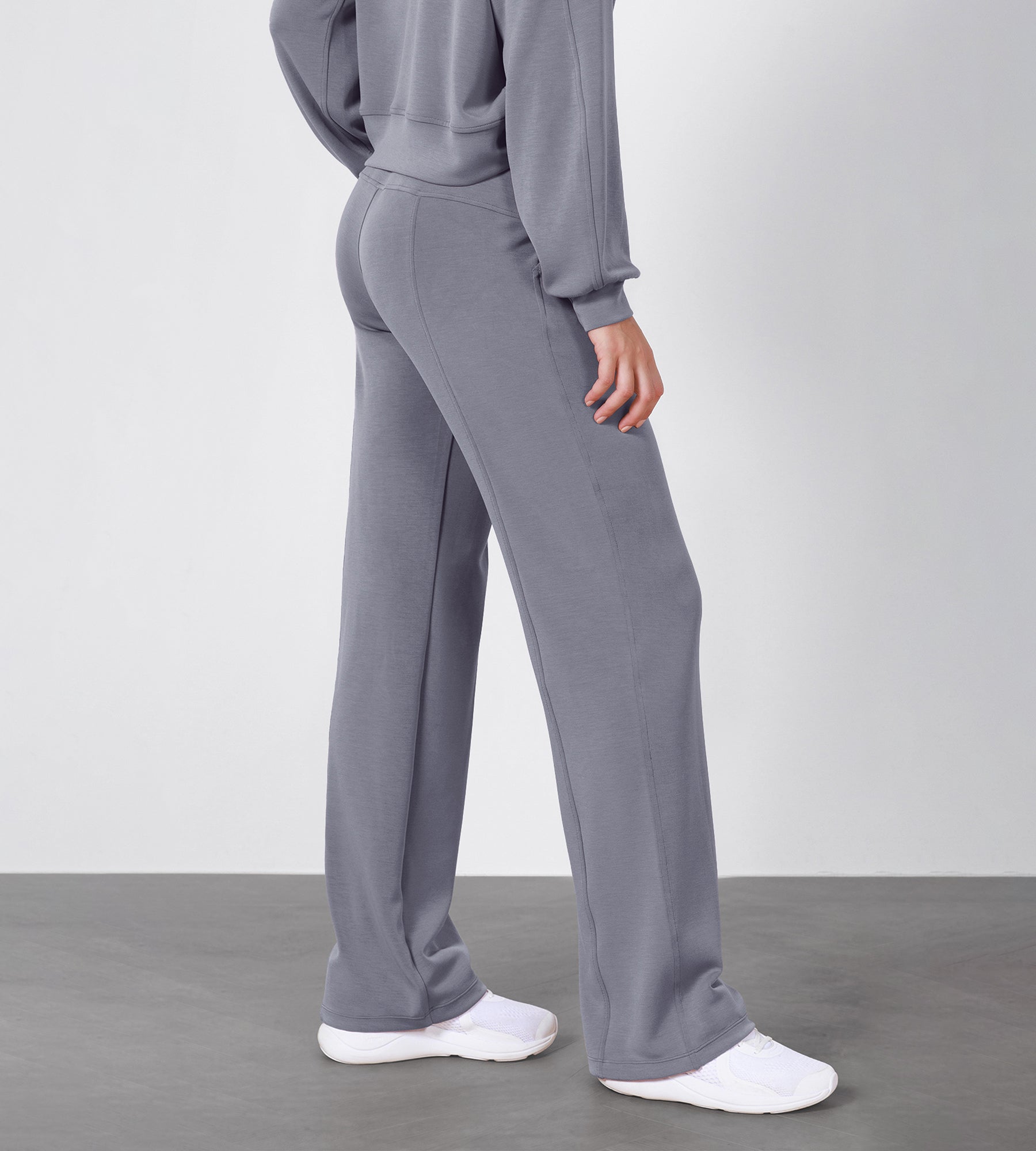27" Adjustable Shockcord High Waist Casual Lounge Pants with Pockets - ododos