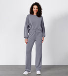 27" Adjustable Shockcord High Waist Casual Lounge Pants with Pockets - ododos