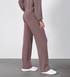 27" Adjustable Shockcord High Waist Casual Lounge Pants with Pockets - ododos