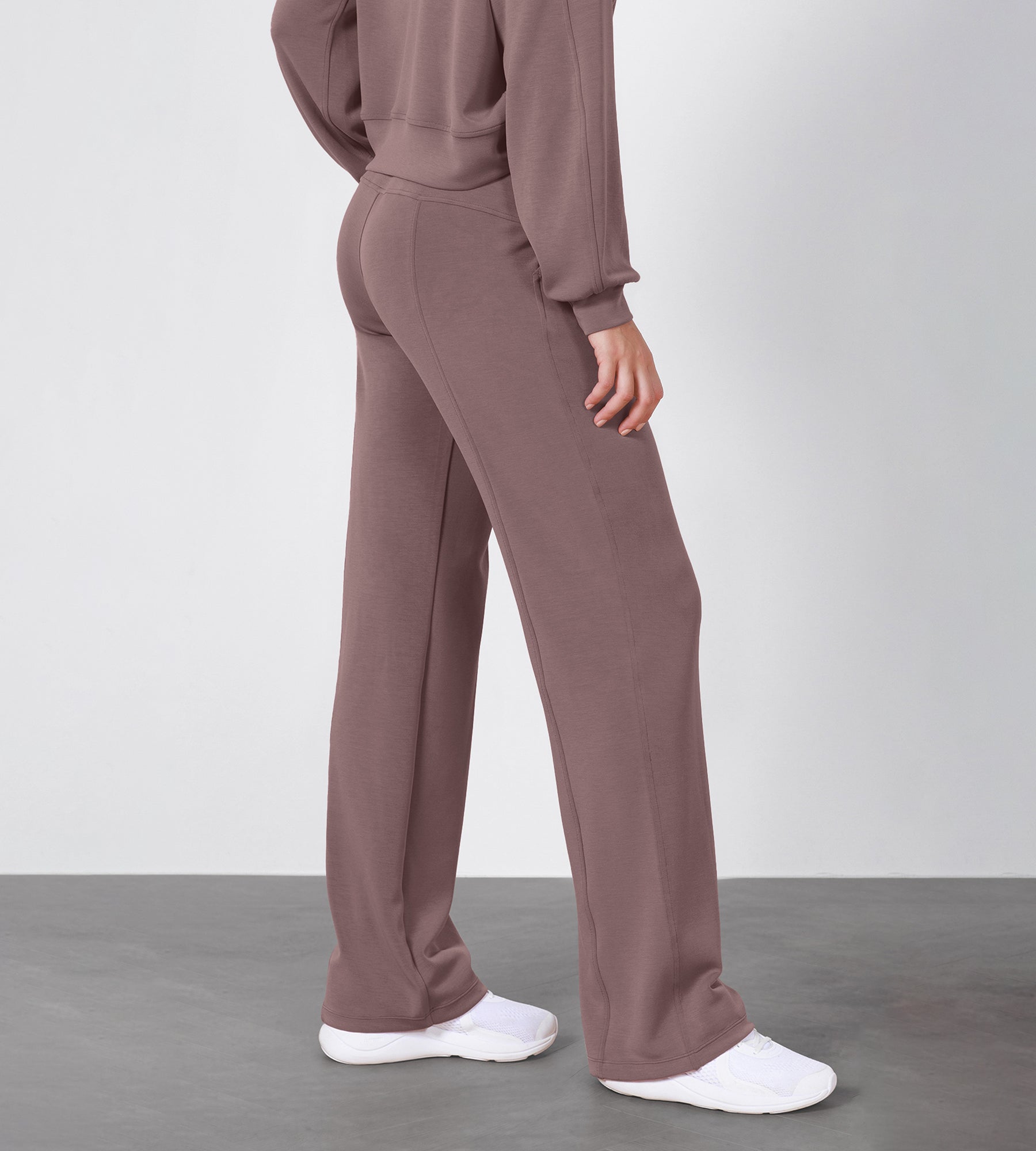 27" Adjustable Shockcord High Waist Casual Lounge Pants with Pockets - ododos