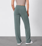 27" Adjustable Shockcord High Waist Casual Lounge Pants with Pockets - ododos
