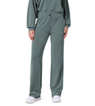 27" Adjustable Shockcord High Waist Casual Lounge Pants with Pockets Slate Green - ododos