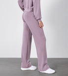 27" Adjustable Shockcord High Waist Casual Lounge Pants with Pockets - ododos