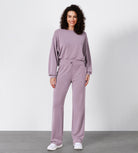 27" Adjustable Shockcord High Waist Casual Lounge Pants with Pockets - ododos