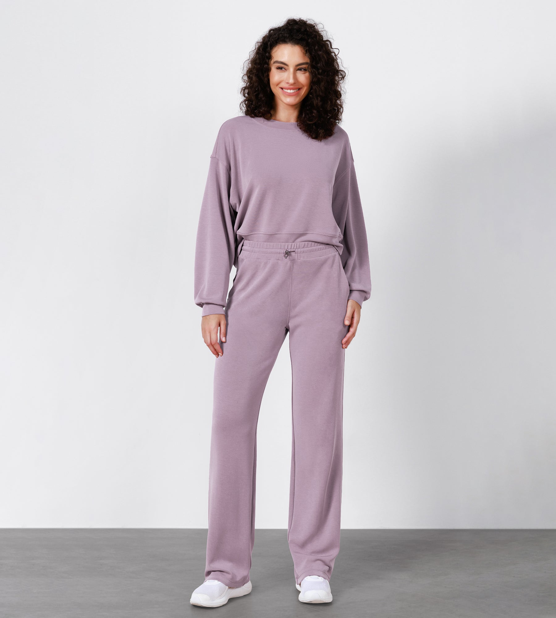 27" Adjustable Shockcord High Waist Casual Lounge Pants with Pockets - ododos