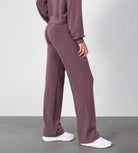 27" Adjustable Shockcord High Waist Casual Lounge Pants with Pockets - ododos