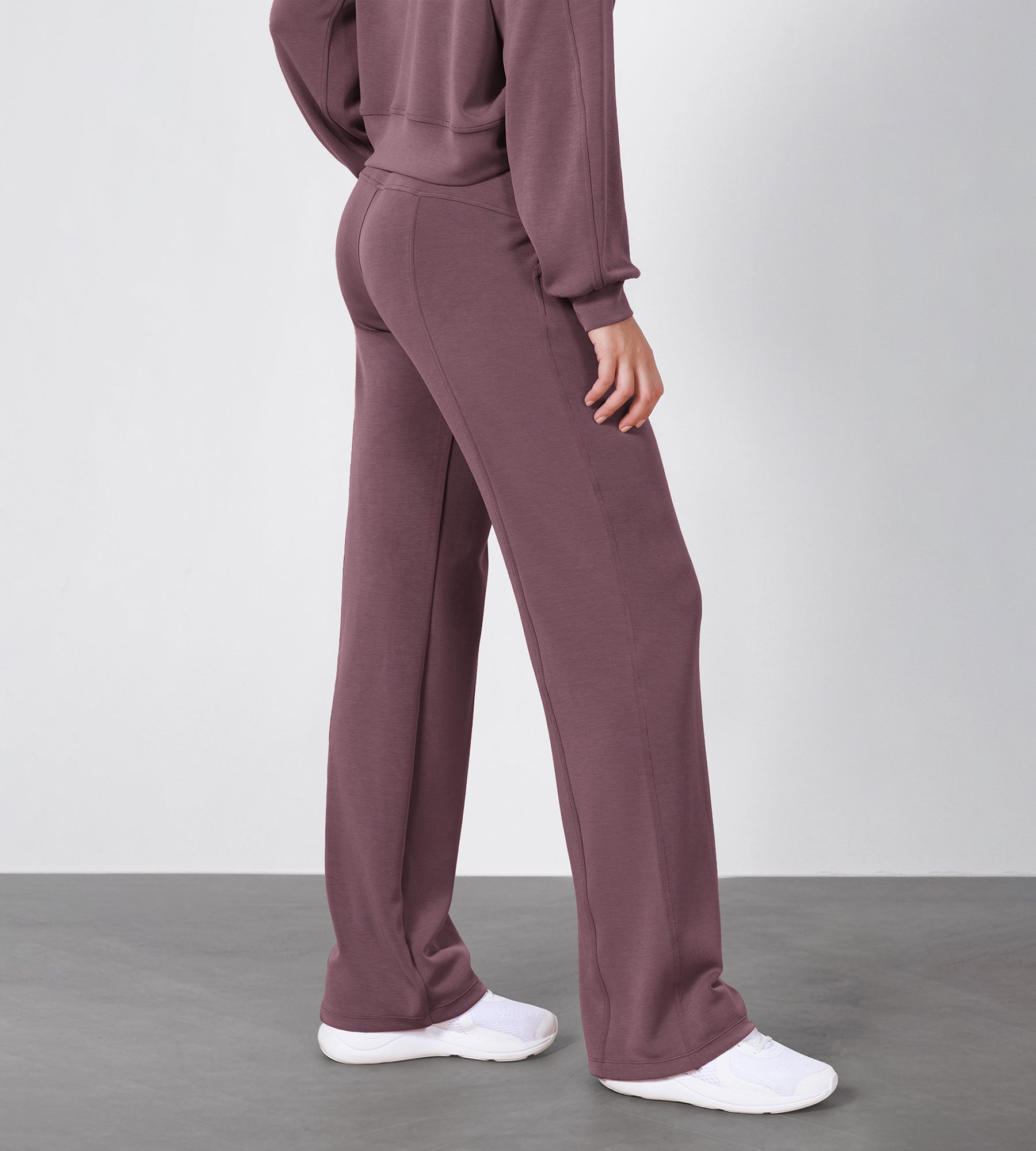 27" Adjustable Shockcord High Waist Casual Lounge Pants with Pockets - ododos