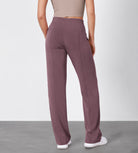 27" Adjustable Shockcord High Waist Casual Lounge Pants with Pockets - ododos